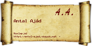 Antal Ajád névjegykártya